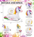 CoTa Global Unicorn Snow Globe Decor - Beautiful Pink Sparkle Rainbow Unicorn Figurine, Cool Snow Globes and Figurines, Perfect Ornament Miniature for Home Decor - 45 mm