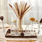 ComSaf Small Vases for Flowers Mini Clear Glass Bud Vases in Bulk, 5.2 inch Tall Mini Flower Vase, Vases for Centerpiece, Ribbed Vase, Wedding Table Ceterpiece, Home Decor, Housewarming Gift (Clear)