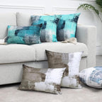Throw Pillow Covers 20x20 Set of 2 Turquoise and Grey Art Throw Pillow Covers Soft Decorative Couch Pillow Covers for Home Living Room Bedroom
