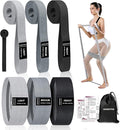 Long and Short Fabric Resistance Bands with Door Anchor, Non-Slip Stretch Booty Bands for Working Out Women & Men, Loop Exercise Elastic Bands for Home Physical Therapy Yoga Pilates