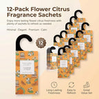 ROSE COTTAGE Large 12 Packs Flower Citrus Hanging Closet Air Freshener Scented Sachets Long Lasting Smell Goods