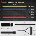VEICK Resistance Bands, Exercise Bands, Workout Bands, Resistance Bands for Working Out with Handles for Men and Women, Exercising Bands for Fitness Weights Work Out at Home