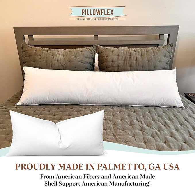 Pillowflex Synthetic Down Pillow Insert - 16x28 Down Alternative Pillow, Ultra Soft, Large Rectangle, Lumbar, Kilim, Back, Sleeping Pillow - 1 Decorative Pillow Form