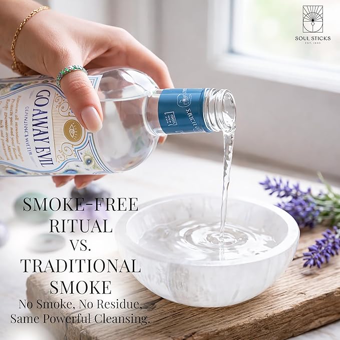 SOUL STICKS Cleansing Water 7.5 oz. Bottle for Clearing Negative Energy and Purifying Home Spiritual Florida Water (Go Away Evil)