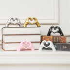 Small Heart Hands Sculpture Decor for Living Room Bedroom Bookshelf Coffe Table and Office Display, Love Finger Statue Modern Aesthetic Home Decor, Unique Gift for Wedding Christmas Birthday (White)