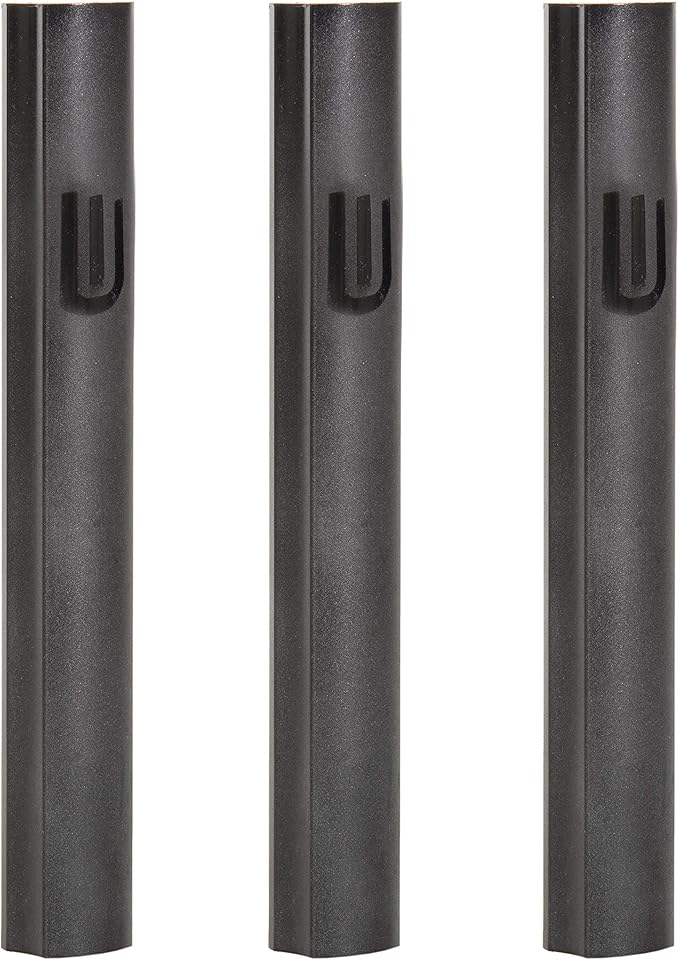 3-Piece Aluminum Door Mezuzah Cases: Special Profile, No Holes, 3-Inch 7cm Hebrew Parchment Scroll Holder Boxes