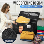 TAILI Extra Large Moving Bags, 12 Pack Black Heavy Duty Totes For Storage with Visible Window, Wrap Around Handles, Storage Bags for Space Saving, Alternative to Moving Boxes