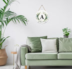 Monogram Letter A Wreaths for Front Door Wreath Wooden Welcome Sign for Front Door Decor Floral Family Last Name Initial House Warming Spring Summer Porch Rustic Wall Home Kitchen Boho Decorations