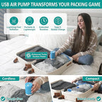 Cozy Essential Travel Vacuum Storage Bags with Rechargeable Cordless Electric Pump, Space Saver Bags for Luggage, Suitcase, Carry-On, for Clothes, Blankets, Comforters, Pillows, 30 Combo