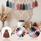 Breling 4 Pcs Boho Macrame Tassel Garland 188 Inch Boho Classroom Decor Hanging Tassel Garland Bunting for Nursery Room Birthday Party Bedroom Dorm Bohemian Wall Decorations for Home