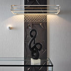 16" Modern Abstract Ribbon Decorative Sculpture, Knot Sculptures,Home Decor,Coffee Table Statues,Dining Living Room Desk Decor,Musical Note,Black
