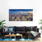 Extra Large New York City Wall Art NYC Skyline Office Wall Decor Sunset Manhattan Skyline Canvas Prints Modern Skyscraper Cityscape Pictures Artwork for Living Room Bedroom Home Decoration 30x60"