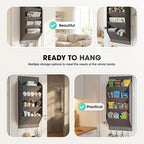 WVM Over The Door Shoe Organizer with Large Deep Pockets, Hanging Closet Shoe Rack for Large Shoes, Boots, Multifunctional Entryway Door Hanger with Hooks
