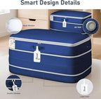 DIMJ Comforter Storage Bag - 100L Large Capacity Blanket Storage Compression Bags, Washable Space Saving Self Compression Organizer with Window Handles, Space Saver for Clothes, Bedding, Sheet