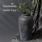 Large Ceramic Rustic Vase, 11 inch Minimalist Decorative Farmhouse Tall Vase for Home Decor, Living Room, Shelf Decor, Enterway, Wedding, Table Decoration, Bronze