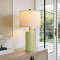 G-SAFAVA 20.5" Small Table Lamps for Living Room Lamp Single Ceramic Lamps for Bedroom Bedside Lamps Modern Boho Lamps for Night Stands Farmhouse Nightstand Lamp Side End Table Lamp, Light Green