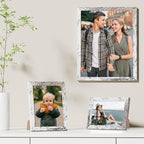 Vittanly 11x14 Picture Frames Set of 9, Shatter Resistant Plexiglass, Display 8x10 Pictures with Mat or 11x14 without Mat, Photo Frames for Wall or Tabletop, Engineered Wood, Distressed White