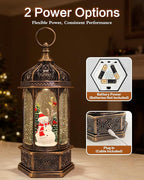 Extra Large Christmas Snow Globes Christmas Lantern, 12.99" Musical Snow Globe with 8 Songs, Snowman Snowglobes for Kids Adults, 6H Timer Dual Power, Lighted Christmas Decorations Indoor Gifts