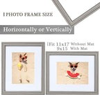 18x24 Picture Frame Grey, Display Pictures 16x20 with Mat or 18x24 without, 18 by 24 Collage Frames-Tempered Glass, Wooden Poster Wall Gallery Frame Perfect for Home Décor Gifts