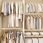 STORAGE MANIAC Adjustable Closet Rod Hanging Clothes Heavy Duty Closet Extender Hanging Rod Space-Saving Clothes Hanging Bar Double Closet Hanging Rod Hanging Closet Organizer Closet Bar,2 Pack White