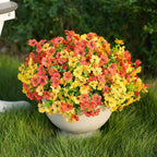 16 Bundles Artificial Fall Flowers for Outdoor Realistic Faux Flower Garden Home Decoration, Hanging Autumn Fall Decor Daisy with Eucalyptus Leaves Fake Plants Greenery Porch Patio Front Door Decors