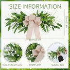 Floral Swag Artificial Green Eucalyptus Swag with Olives Leaves Mixed Berry Front Door Twigs Leaves Greenery Decorative Swag for Farmhouse Wedding Arch Party Wall Home Indoor Outdoor Holiday Decor