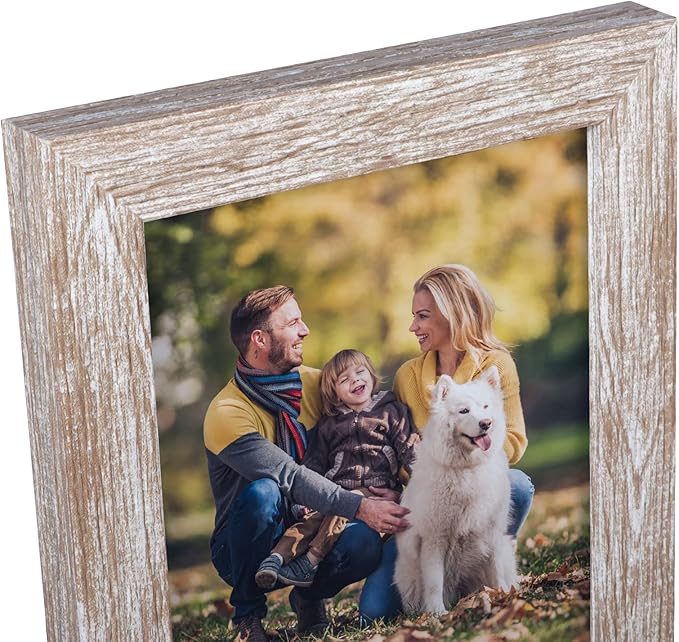 Lyeasw Rustic 4x6 Picture Frame Set of 12, Multi Woodgrain Farmhouse Photo Frames for Wall or Tabletop, Beige