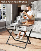 IBUYKE Luggage Rack for All Suitcase Sizes,Foldable Suitcase Stand,Metal Luggage Holder,Easy to Assemble for Bedroom Living Room Hotel,Black TLR001B