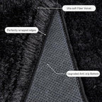 Small Black Area Rug, 2x3 Rug for Bedroom Shaggy Throw Rugs for Dorm Rug, Soft Shag Carpet for Kids Room, Plush Comfy Fluffy Bedside Rug for Home Decor Aesthetic