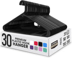 Utopia Home Plastic Hangers 30 Pack - Clothes Hanger with Hooks - Durable & Space Saving (Black)