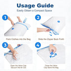 HOUSE DAY 10 Jumbo Vacuum Seal Bags For Clothing Travel, 80% Space Saving Travel Vacuum Bags with Electric Pump, Vacuum Storage Bags For Clothes, Comforters, Blankets, Moving, Reusable & Durable