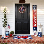 zjlmit 22 Inch 4th of July Wreath with Grapevine Base - Red White and Blue Berry Patriotic Wreath with Hanging Loop for Front Door, Independence Day & Memorial Day Decor