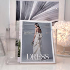 Magazine Rack - Clear Acrylic Magazine Holder, Acrylic Newspaper Stand Organizer with handles, Modern Lucite Magazine and Book Basket Box for Bathroom, Bedroom, Living Room and Office