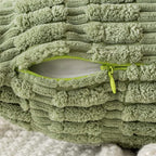 MIULEE Pack of 2 Spring Corduroy Decorative Throw Pillow Covers 16x16 Inch Soft Boho Striped Pillow Covers Modern Farmhouse Home Decor for Summer Sofa Living Room Couch Bed Sage Green