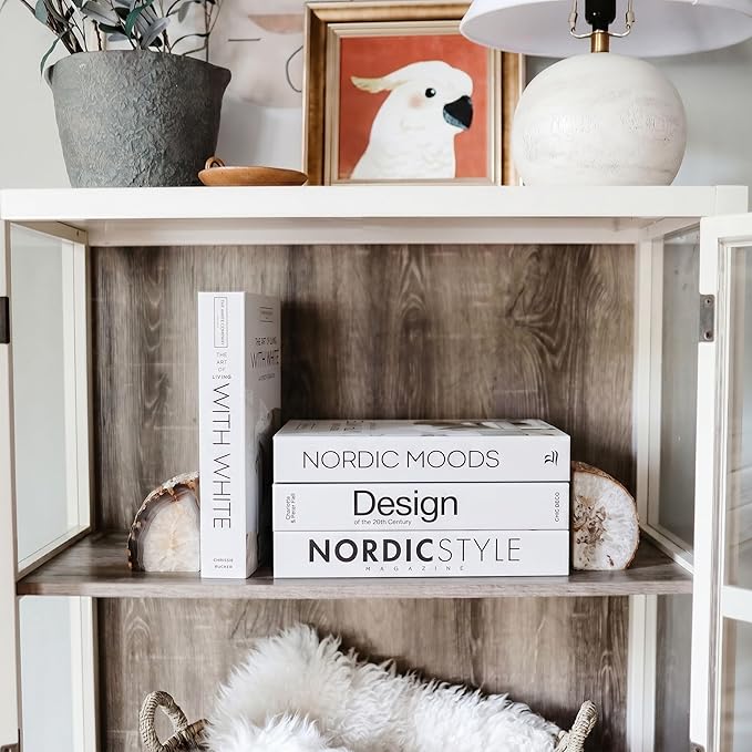 PROBENEX Mono Large | 4 PCS Faux Decorative Books for Home Decor | Not Real Books (Cardboard Boxes) | Coffee Table, Shelf Styling & Modern Aesthetic Accent Pieces for Living Room, Office