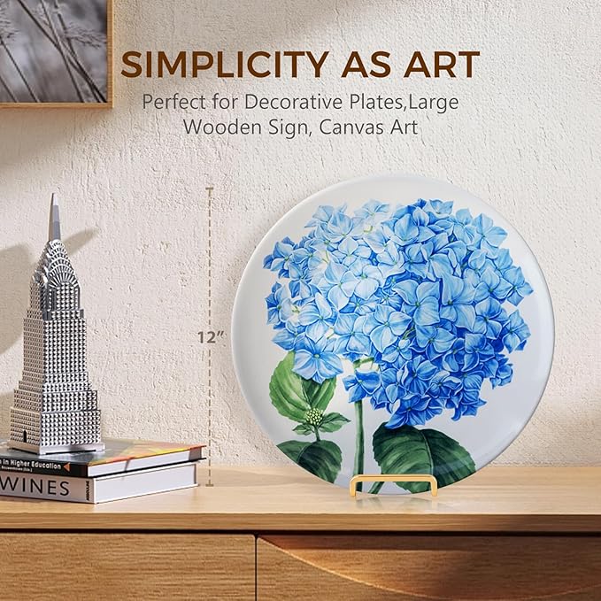 Plate Holder Easel Display Stand - 8 inch Metal Plate Stands for Display - Tabletop Picture Stand - Gold Iron Easels for Display Pictures | Photo Frames | Book | Decorative Plates | Plaque - 3 Pack