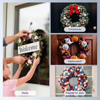 OUTXE Wreath Hanger for Front Door, Upgraded Suction Cup Reef Hook for Glass Window/Over Door, Christmas/Thanksgiving/Halloween/July 4th/Easter/Valentine/Spring/Summer/Fall (Walnut, 4-Pack)