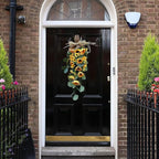 Spring Sunflower Swag, Sunflower Teardrop Swag with Eucalyptus Leaves Front Door Sunflower Swags Wreath for Wedding Arch Front Door Wall Decor