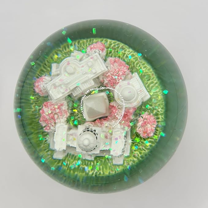 4.75" Washington DC Landmarks Snow Globe, Resin Material, with Cherry Blossom Tree and Glitter, White House, Capitol, Jefferson Memorial, Washington Monument (Large Blue Base Panorama Globe)