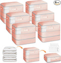 6 Pack Compression Storage Bags - 110L Large Capacity Comforter Storage Bag, 3-Layer Washable Ultra Space Saving Self Compression Organizer Space Bags for Blankets, Sweaters, Sheets, Pink