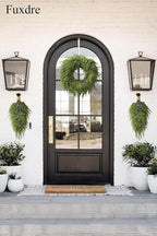 20" Christmas Artificial Juniper Swag Blueberries Teardrop Front Door Decoration Pine Cedar Real Touch Xmas Faux Evergreen Juniper Swag with Hanging Ring for Windows Wall Stair Outdoor Decor