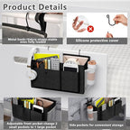 Edudif Bedside Caddy Bedside Organizer with Fixed Straps & Water Bottle Holder, Bunk Bed Caddy ideal for Home, Dorm, Hospital, Crib, Versatile Bedside Storage Solution