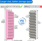 Over The Door Shoe Organizer, 70 Pounds Large Capacity, 20-30-Pair shoe organizer, Heavy Duty-Extra Deep Pockets ,Anti-Scratch Hooks & FSC-Certified Bamboo ,Engineered for Men’s Size 13 shoe,Pink
