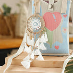 Artilady Small Dream Catcher for Cars - Bohemian Mini Dream Catchers for Cars Rear View Mirror Hanging Decoration (White)