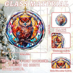 Stained Glass Owl Ornament - Christmas Tree Decor, Gift Exchange Present