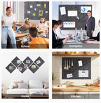 Large Cork Board for Walls 48"x36" |Cork Board Alternative| 12 Pack Felt Wall Tiles| Dark Gray Bulletin Board with Removable Adhesive | Cork Boards Pinboard for Office Home Classroom，Dark Gray