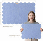 Lightomorrow Scalloped Bulletin Board, 24 x 18 Inches Felt Pin Board - Decorative Cork Alternative for Wall, Foldable Picture Self-Adhesive Vision Prayer Board with 20 Pushpins - Lavender Blue