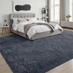 Fluffy Area Rugs 9x12 Living Room Bedroom: Ultra Soft Shag Rug Upgrade Non-Slip Non-Shedding Large Fuzzy Plush Carpet Indoor Floor Carpets for Kids Room Playroom Nursery Dorms Home Decor Grey