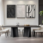 Large Framed Black and White Abstract Wall Art for Living Room, 3 Piece Big Modern Canvas Prints Paintings Artwork for Walls, Minimalist Abstract Art Pictures for Hallway, Office Wall Decor 24x36 In