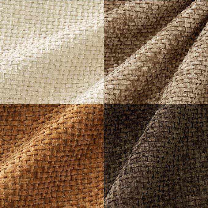 MIULEE Pack of 4 Brown Couch Throw Pillow Covers 22x22 Inch Soft Decorative Chenille Pillows Farmhouse Accent Cushions for Boho Home Decor Spring Sofa Bedroom Living Room